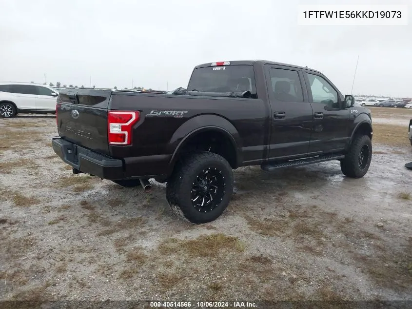 2019 Ford F-150 Xlt VIN: 1FTFW1E56KKD19073 Lot: 40514566