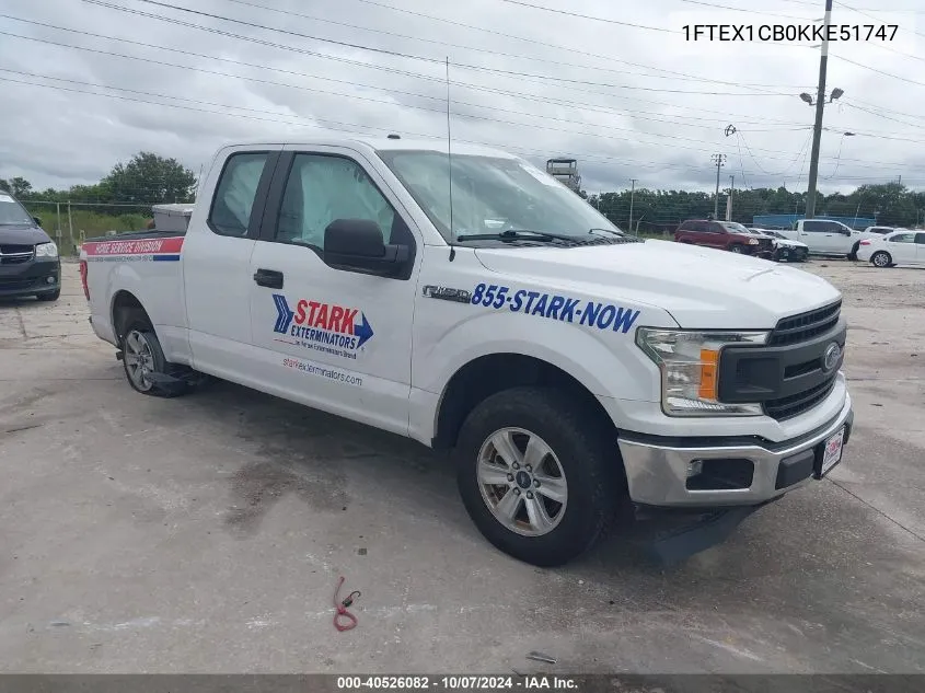 2019 Ford F-150 Xl VIN: 1FTEX1CB0KKE51747 Lot: 40526082