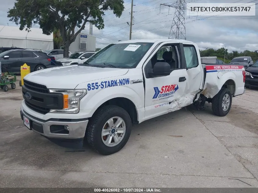 2019 Ford F-150 Xl VIN: 1FTEX1CB0KKE51747 Lot: 40526082