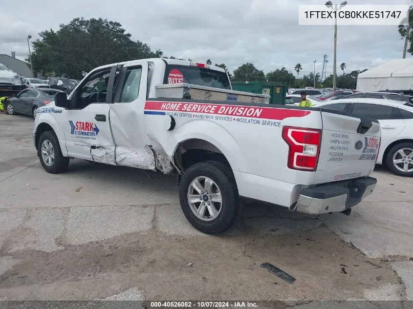 2019 Ford F-150 Xl VIN: 1FTEX1CB0KKE51747 Lot: 40526082