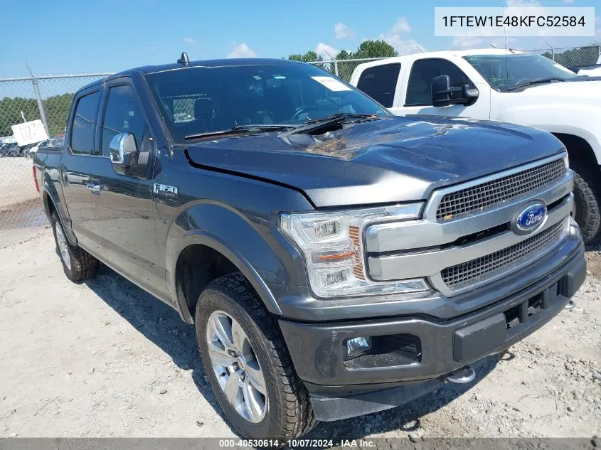 2019 Ford F-150 Platinum VIN: 1FTEW1E48KFC52584 Lot: 40530614