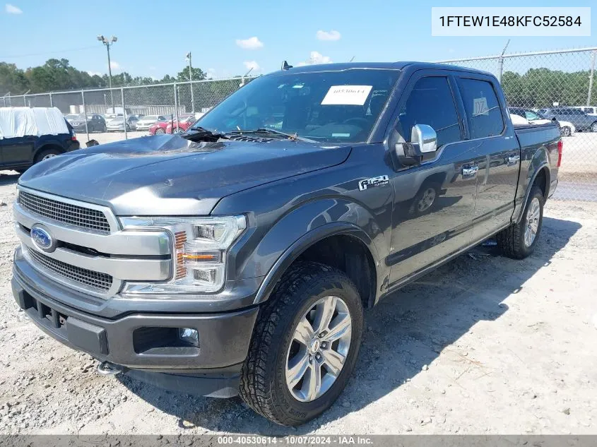 2019 Ford F-150 Platinum VIN: 1FTEW1E48KFC52584 Lot: 40530614