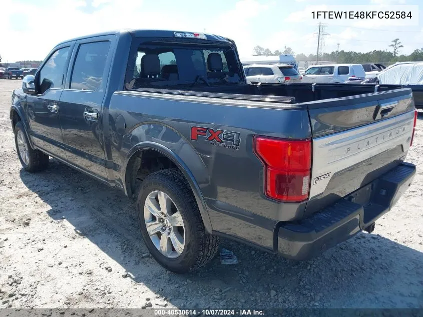 2019 Ford F-150 Platinum VIN: 1FTEW1E48KFC52584 Lot: 40530614