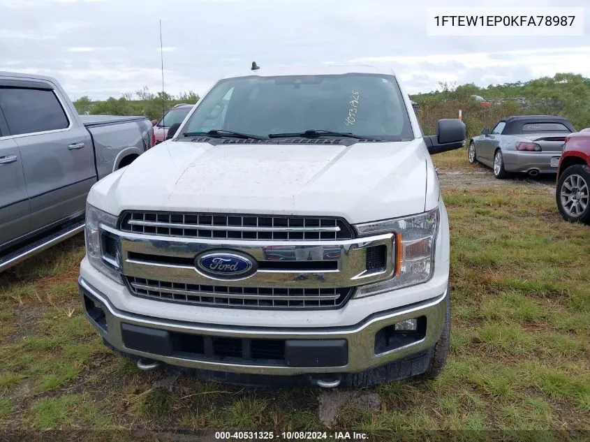 2019 Ford F150 Supercrew VIN: 1FTEW1EP0KFA78987 Lot: 40531325