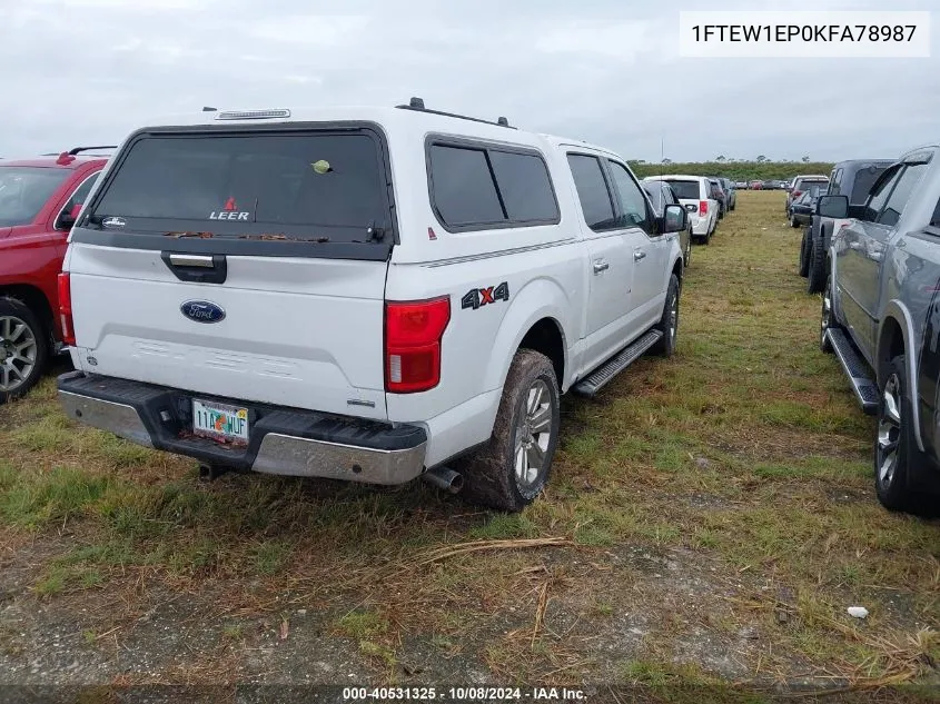 2019 Ford F150 Supercrew VIN: 1FTEW1EP0KFA78987 Lot: 40531325