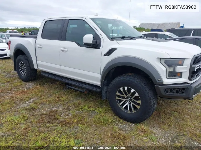 2019 Ford F150 Raptor VIN: 1FTFW1RG8KFA53902 Lot: 40531515