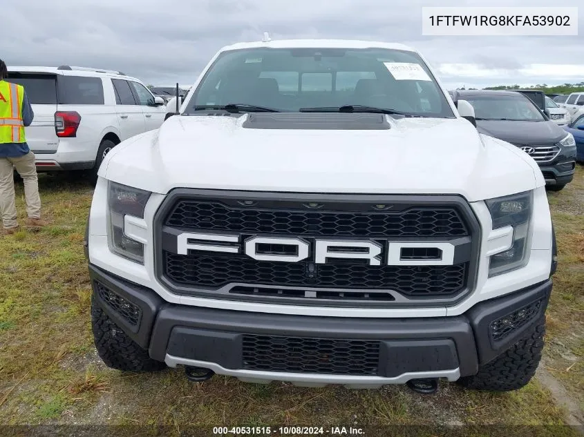 2019 Ford F150 Raptor VIN: 1FTFW1RG8KFA53902 Lot: 40531515