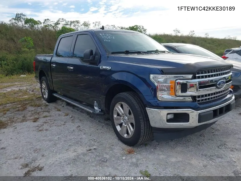 2019 Ford F-150 Xlt VIN: 1FTEW1C42KKE30189 Lot: 40536102