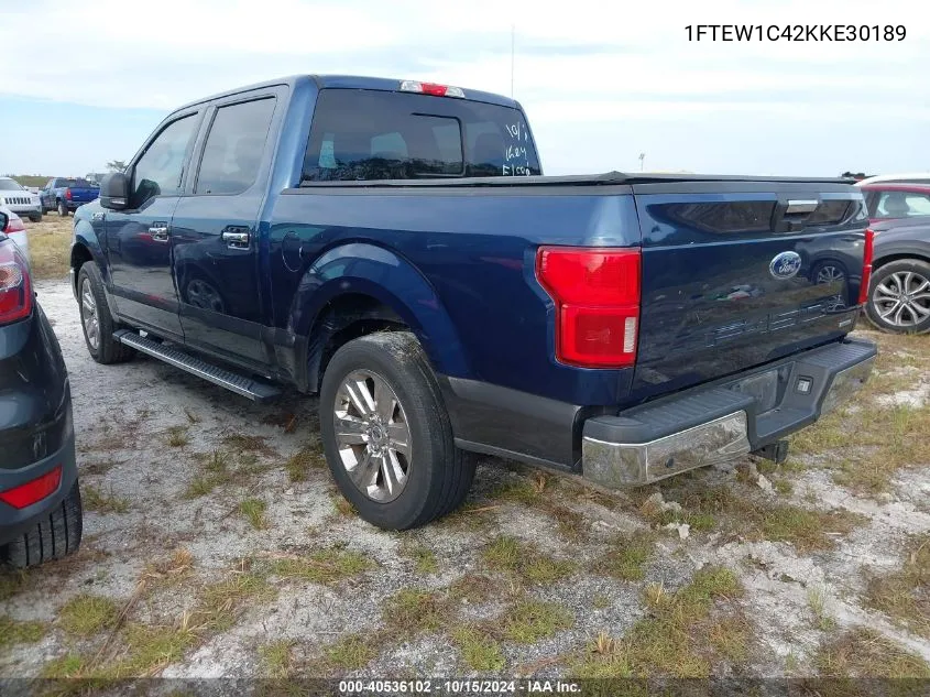 2019 Ford F-150 Xlt VIN: 1FTEW1C42KKE30189 Lot: 40536102