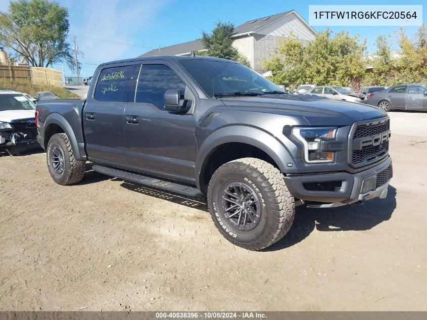 2019 Ford F-150 Raptor VIN: 1FTFW1RG6KFC20564 Lot: 40538396