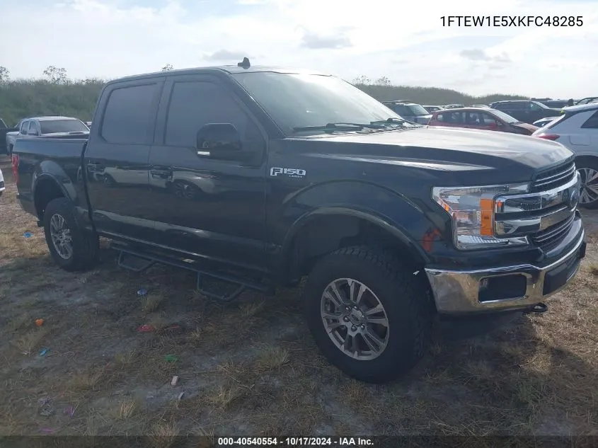 2019 Ford F-150 Lariat VIN: 1FTEW1E5XKFC48285 Lot: 40540554