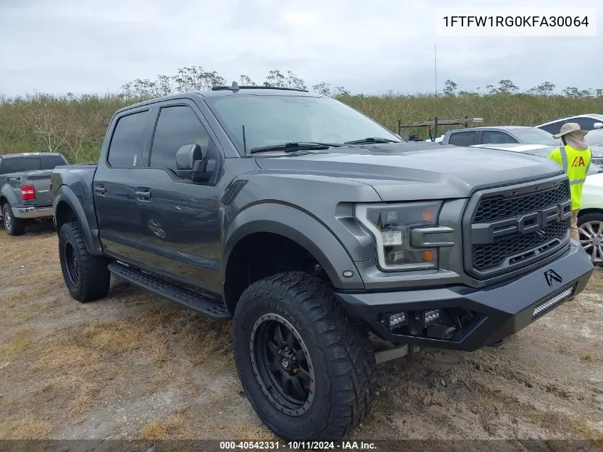 2019 Ford F-150 Raptor VIN: 1FTFW1RG0KFA30064 Lot: 40542331