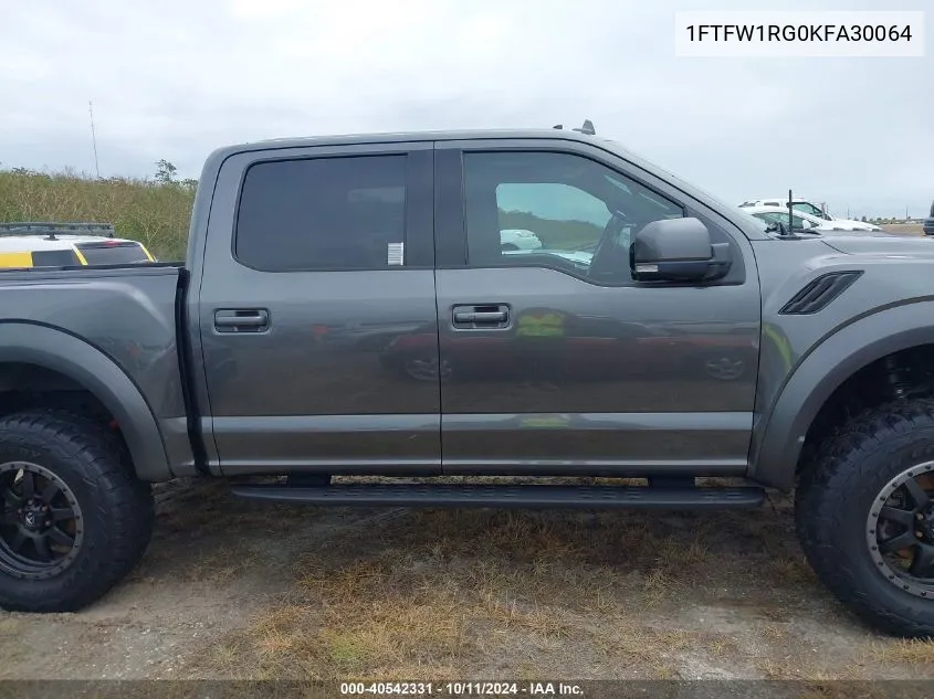 2019 Ford F-150 Raptor VIN: 1FTFW1RG0KFA30064 Lot: 40542331