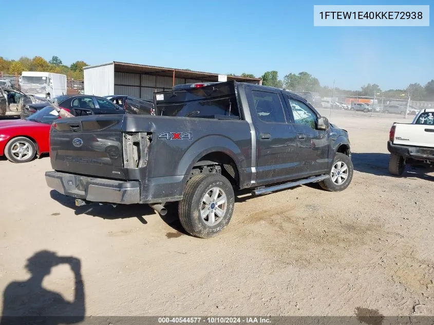 2019 Ford F-150 Xlt VIN: 1FTEW1E40KKE72938 Lot: 40544577