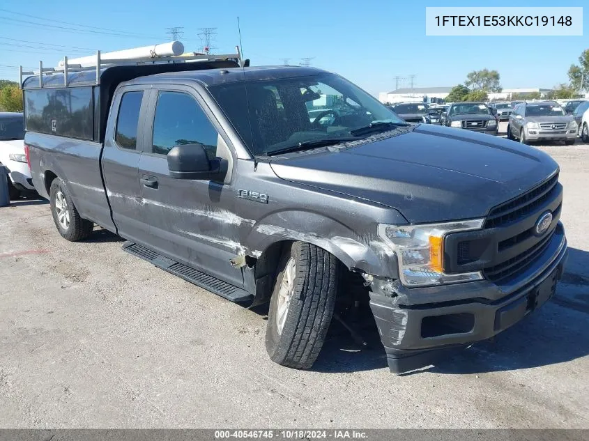 2019 Ford F-150 Xl VIN: 1FTEX1E53KKC19148 Lot: 40546745