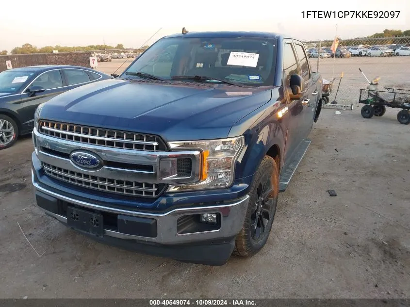 2019 Ford F-150 Xlt VIN: 1FTEW1CP7KKE92097 Lot: 40549074