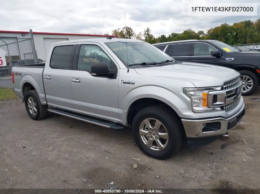 2019 Ford F-150 Xlt VIN: 1FTEW1E43KFD27000 Lot: 40550790