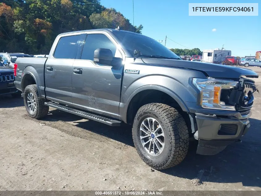 2019 Ford F-150 Lariat VIN: 1FTEW1E59KFC94061 Lot: 40551572