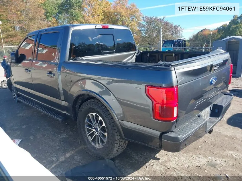 2019 Ford F-150 Lariat VIN: 1FTEW1E59KFC94061 Lot: 40551572