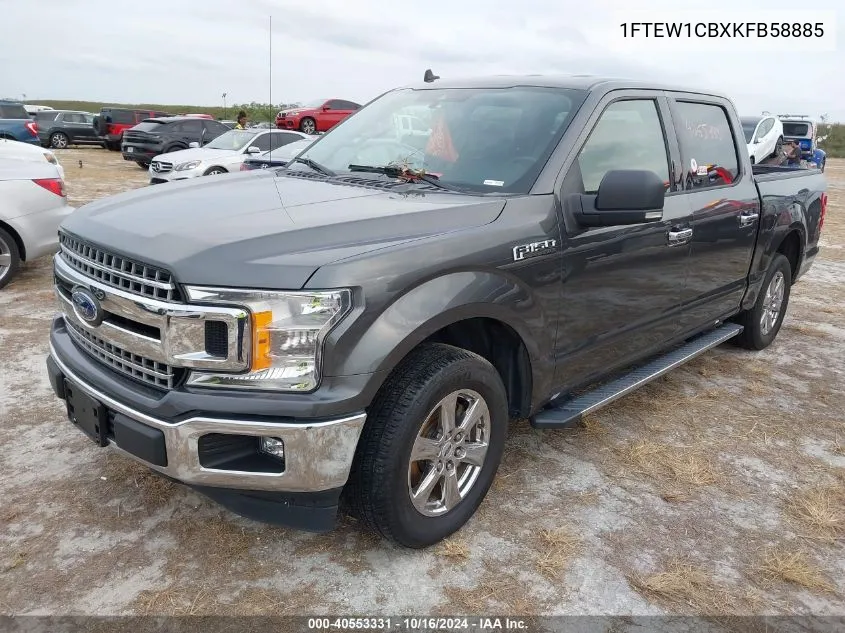 2019 Ford F-150 Xlt VIN: 1FTEW1CBXKFB58885 Lot: 40553331