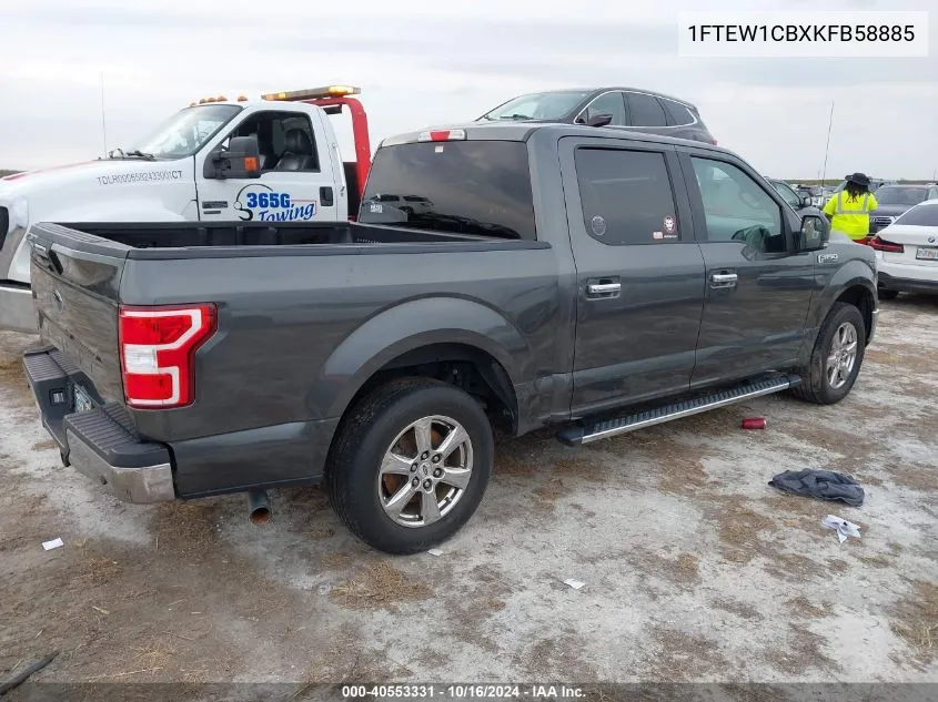 2019 Ford F-150 Xlt VIN: 1FTEW1CBXKFB58885 Lot: 40553331