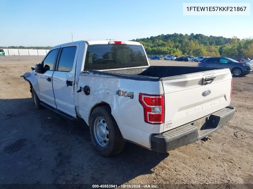 2019 Ford F-150 Xl VIN: 1FTEW1E57KKF21867 Lot: 40553941