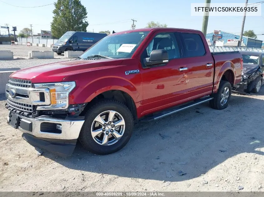 2019 Ford F-150 Xlt VIN: 1FTEW1C50KKE69355 Lot: 40559209