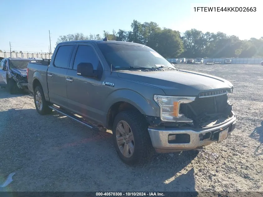 2019 Ford F-150 Xlt VIN: 1FTEW1E44KKD02663 Lot: 40570308