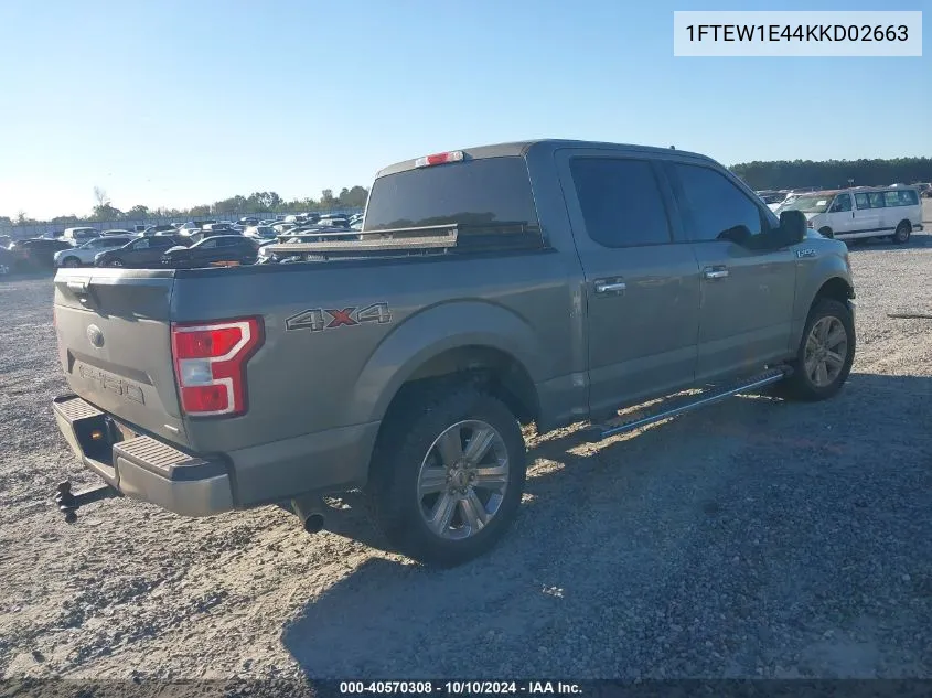 2019 Ford F-150 Xlt VIN: 1FTEW1E44KKD02663 Lot: 40570308