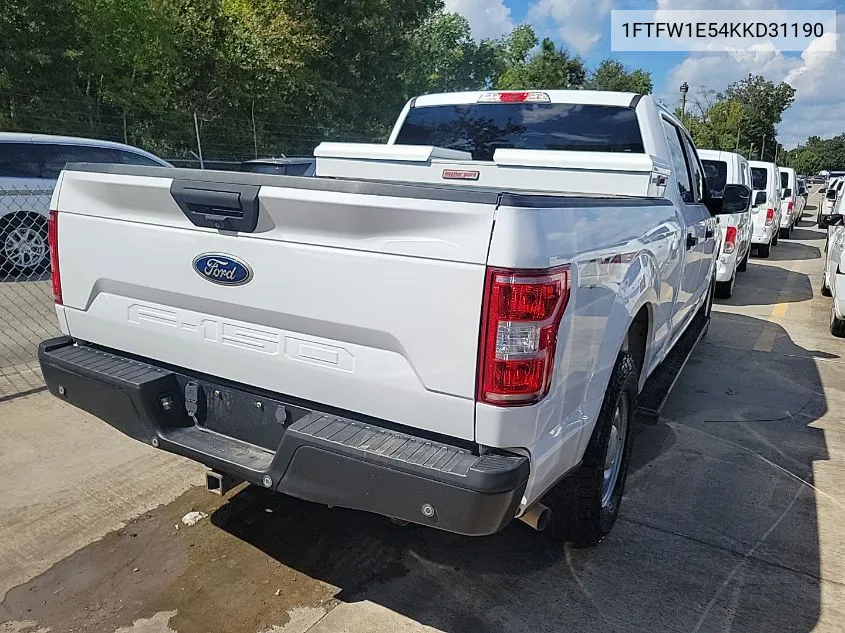 2019 Ford F150 Supercrew VIN: 1FTFW1E54KKD31190 Lot: 40591400