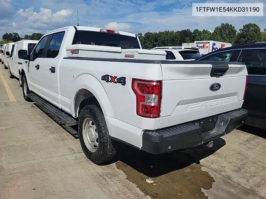 2019 Ford F150 Supercrew VIN: 1FTFW1E54KKD31190 Lot: 40591400