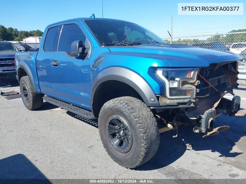 2019 Ford F-150 Raptor VIN: 1FTEX1RG2KFA00377 Lot: 40592062