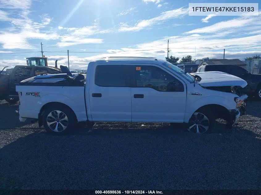 2019 Ford F-150 Xl VIN: 1FTEW1E47KKE15183 Lot: 40598636