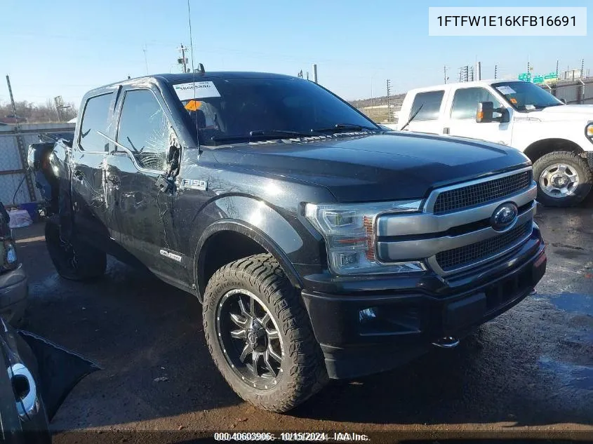 2019 Ford F-150 Platinum VIN: 1FTFW1E16KFB16691 Lot: 40603906