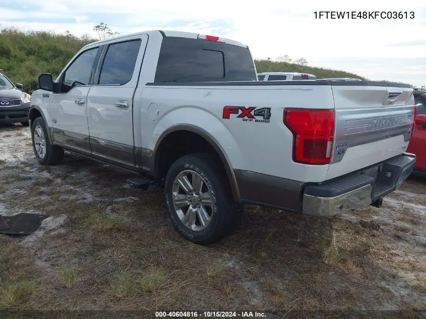 2019 Ford F-150 King Ranch VIN: 1FTEW1E48KFC03613 Lot: 40604816