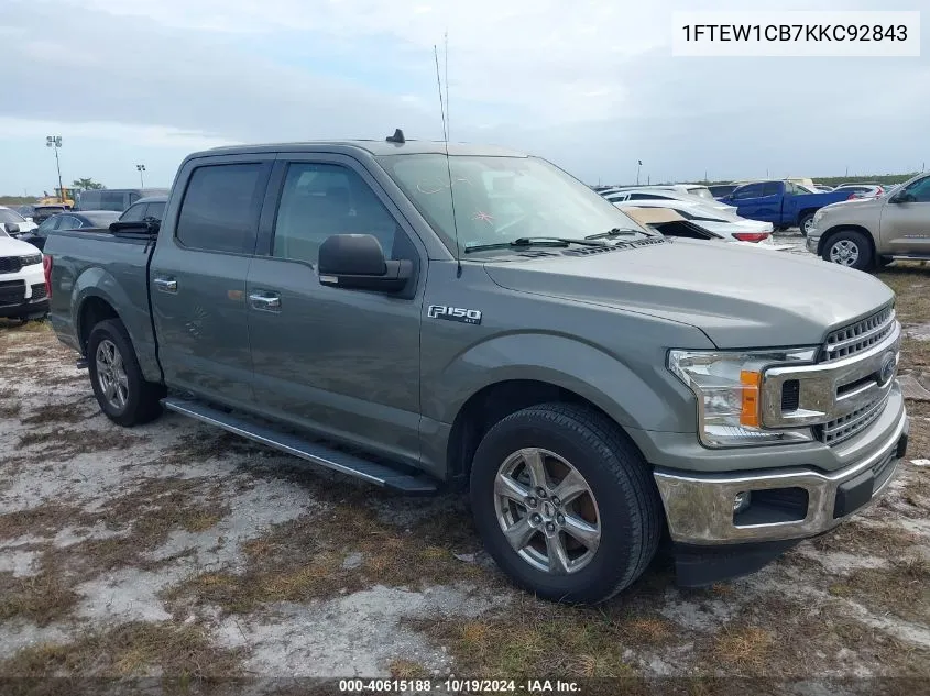 2019 Ford F-150 Xlt VIN: 1FTEW1CB7KKC92843 Lot: 40615188