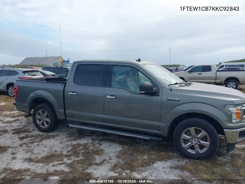 2019 Ford F-150 Xlt VIN: 1FTEW1CB7KKC92843 Lot: 40615188