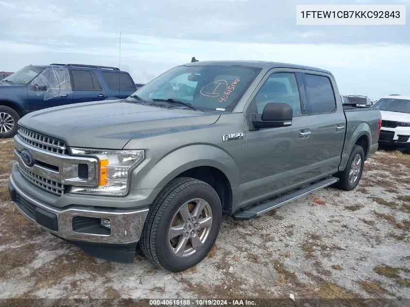 2019 Ford F-150 Xlt VIN: 1FTEW1CB7KKC92843 Lot: 40615188