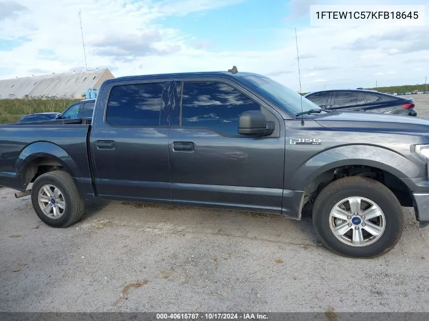 2019 Ford F-150 Xlt VIN: 1FTEW1C57KFB18645 Lot: 40615787