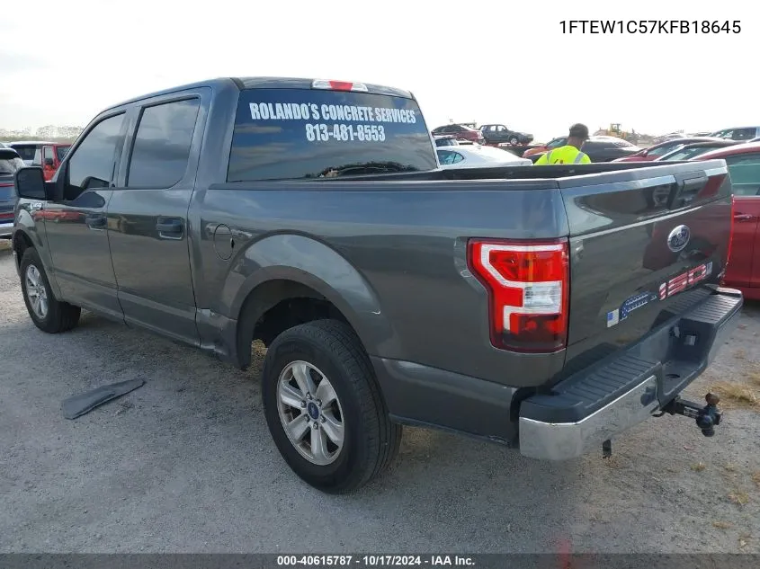 2019 Ford F-150 Xlt VIN: 1FTEW1C57KFB18645 Lot: 40615787