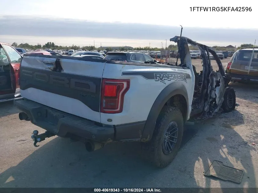 2019 Ford F-150 Raptor VIN: 1FTFW1RG5KFA42596 Lot: 40619343