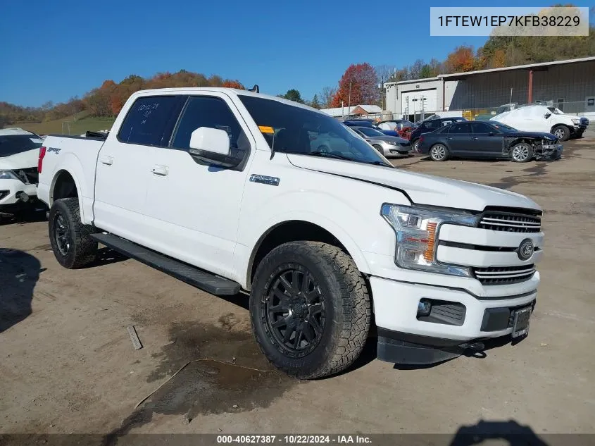 2019 Ford F-150 Lariat VIN: 1FTEW1EP7KFB38229 Lot: 40627387