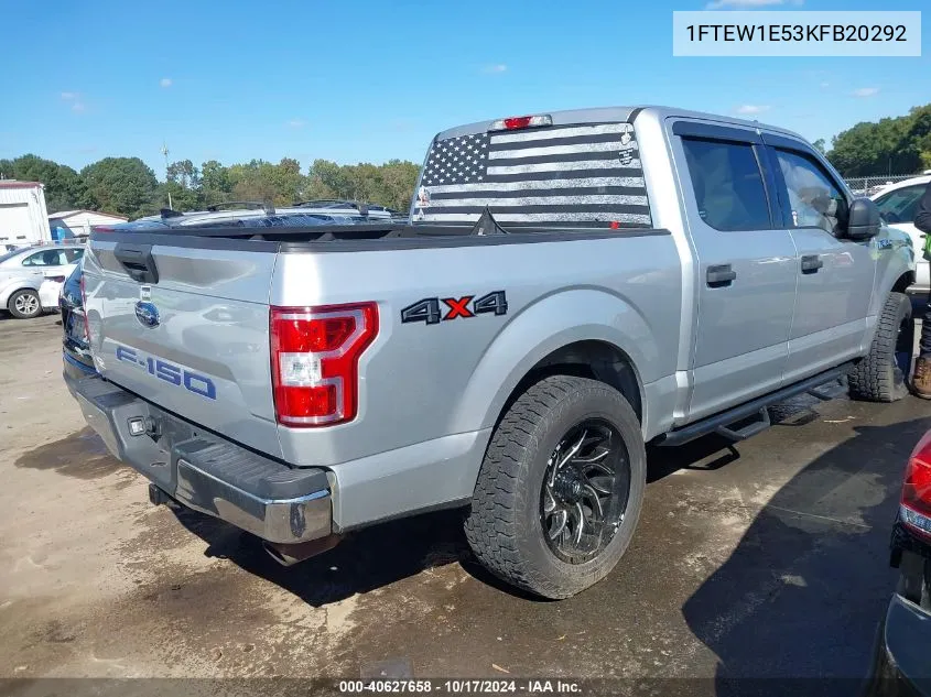 2019 Ford F-150 Xlt VIN: 1FTEW1E53KFB20292 Lot: 40627658