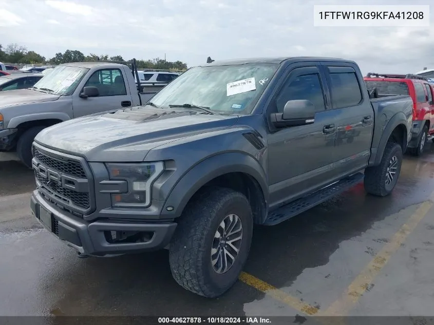 2019 Ford F-150 Raptor VIN: 1FTFW1RG9KFA41208 Lot: 40627878