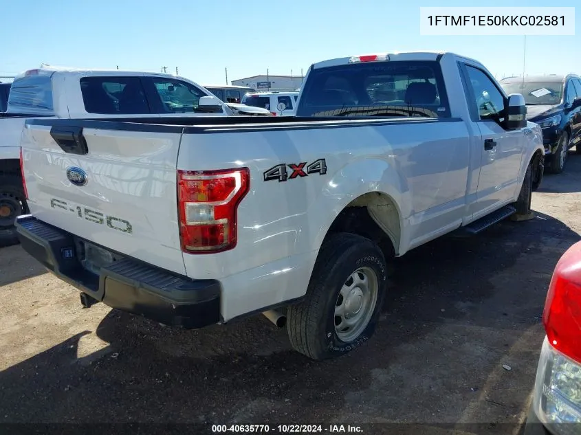 2019 Ford F-150 Xl VIN: 1FTMF1E50KKC02581 Lot: 40635770