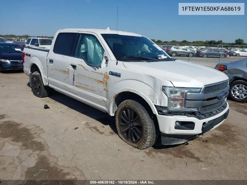 2019 Ford F-150 Platinum VIN: 1FTEW1E50KFA68619 Lot: 40639162