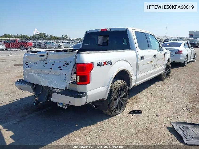 2019 Ford F-150 Platinum VIN: 1FTEW1E50KFA68619 Lot: 40639162