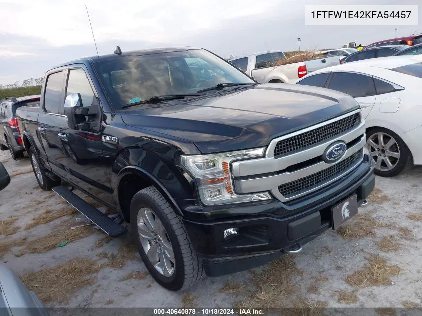 2019 Ford F-150 Platinum VIN: 1FTFW1E42KFA54457 Lot: 40640878