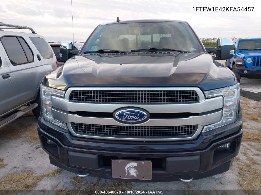 2019 Ford F-150 Platinum VIN: 1FTFW1E42KFA54457 Lot: 40640878