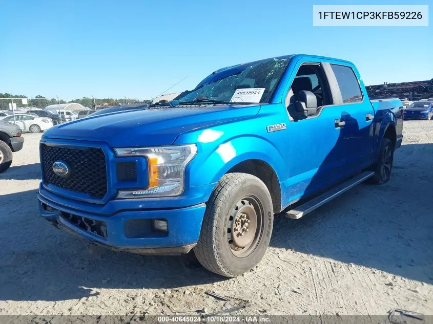 2019 Ford F-150 Xl VIN: 1FTEW1CP3KFB59226 Lot: 40645024